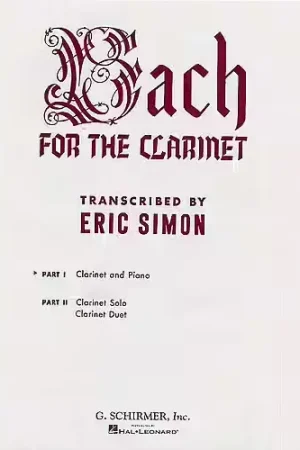 Expédition rapide - Schirmer BACH FOR THE CLARINET PART 1 (CLARINETTE / PIANO)