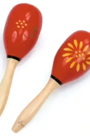 Fuzeau Maracas En Bois Peint Rouge - Offre flash