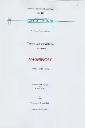 Nouveauté - Mapa Mundi Victoria Tomas Luis (de)- Magnificat - Ssabar+satb+satb Ssattb