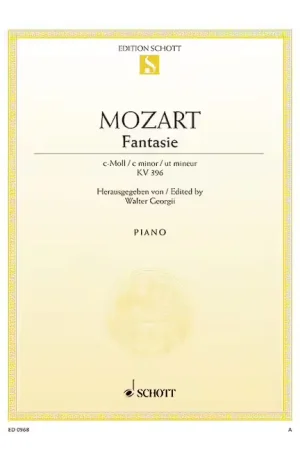 Schott Mozart - Fantasia No. 19 C Minor KV 396 - Piano - Offre du jour