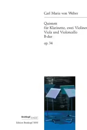 Edition Breitkopf Weber - Quintet In Bb Major Op. 34 - Clarinette 2 Violons Alto Et Violoncelle - Top des ventes