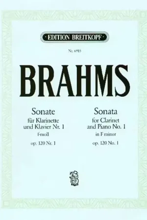 Edition Breitkopf Brahms J. - Sonate Op. 120/1 En Fa Mineur - Clarinette Piano - Best-seller