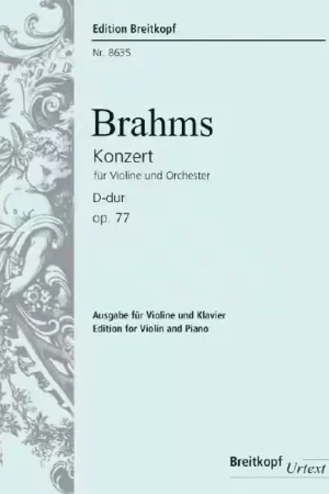 Edition Breitkopf Brahms - Violin Concerto In D Major Op. 77 - Violon et Orchestre | Offre exclusive