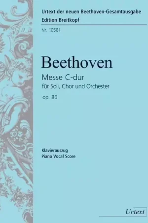 Edition Breitkopf Beethoven L.V. - Messe Do Majeur Op. 86 - Ch Choeur Piano | Fin de série