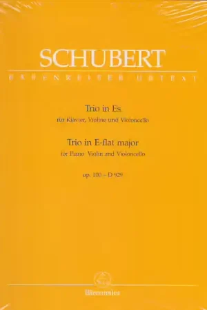 Barenreiter Schubert - Trio In E-Flat Major For Piano Violin And Violoncello E-Flat Major D 929 Op. 100 - Nouveau
