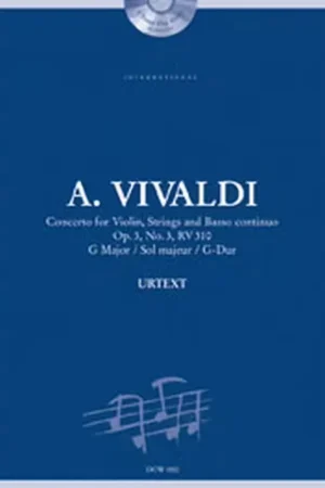 Dowani Vivaldi A. - Concerto Op. 3 N°3 Rv 310 In G-Major - Violon Cordes Bc - Profitez-en maintenant