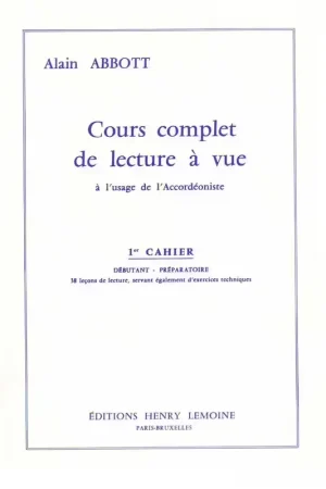 Lemoine ABBOTT ALAIN - LECTURE A VUE VOL.1 - ACCORDEON | Livraison express