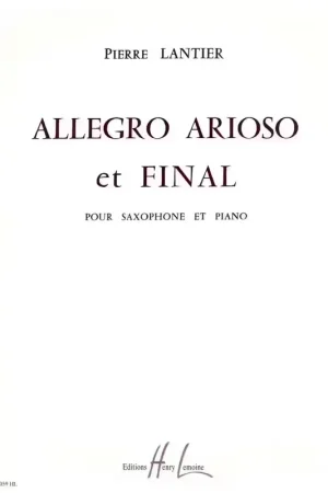 Disponible maintenant | Lemoine Lier - Allegro,Arioso & Final Sa/Po - Saxophone Et Piano