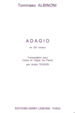 Lemoine Albinoni Tomaso - Adagio - Violon Piano | Envoi rapide