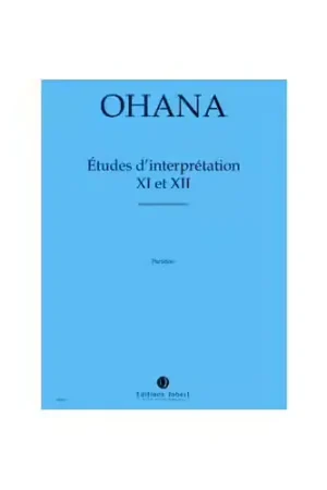 Jobert Ohana - Etudes D'interp. No 11-12 - Percussions et Piano - Nouveauté
