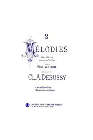 Jobert Debussy - méLODIES-poèmes De Verlaine(2) - Voix et Piano | Profitez-en