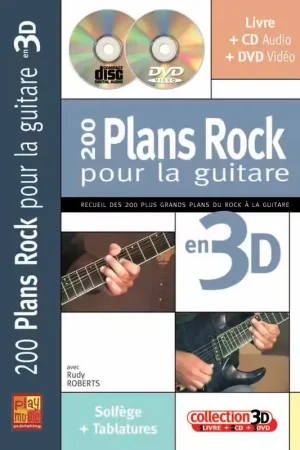 Produit tendance - Play Music Publishing Roberts Rudy - 200 Plans Rock Pour La Guitare En 3D CD + DVD