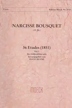 Moeck Bousquet N. - 36 Etudes (1851) Vol. 1 - Flute A Bec Alto | Top des ventes