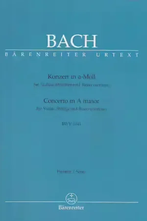 Produit tendance - Barenreiter J.S. - Concerto En La Mineur Bwv 1041 Pour Violin, Cordes Et Basse Continue - Conducteur