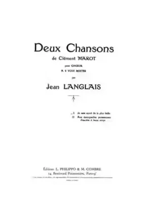 Combre Langlais Jean - Chansons (2) Je Suis Ayme De La Plus Belle - 4 Voix Mixtes - Fin de série