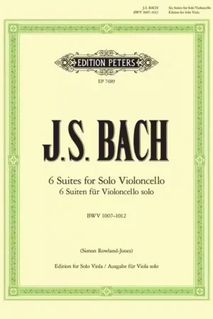 Edition Peters Bach J. S. - Suiten Fur Cello - Transcription Pour Alto - Livraison rapide
