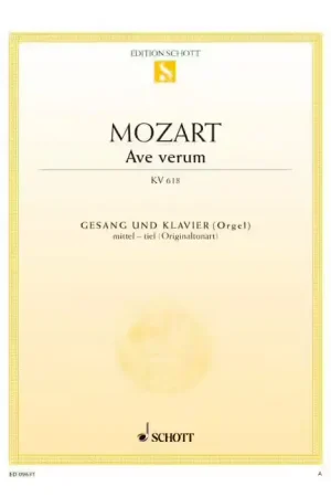 Prix bas | Schott Mozart - Ave Verum KV 618 - Medium (low) Voice et Piano (orgue/harmonium)