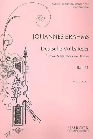 Remise - Simrock Brahms - German Folk Songs Vol. 1 - 2 Medium Voices et Piano