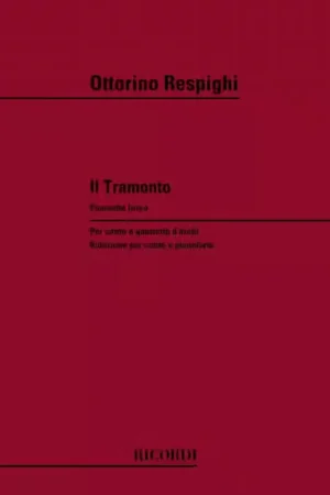 Dernier arrivage | Ricordi RESPIGHI O. - TRAMONTO - CHANT ET PIANO