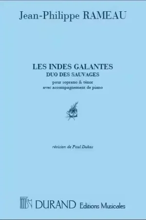 Prix réduit - Durand Rameau - Indes Galantes Duo Des Sauvages - Chant et Piano