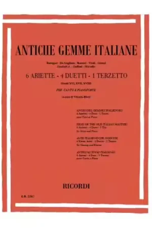 Achetez dès maintenant | Ricordi Antiche Gemme Italiane - Chant et Piano