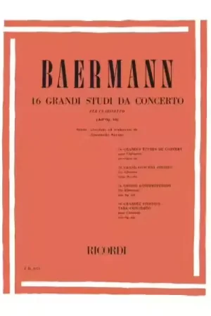 Premium - Ricordi BAERMANN K. - 16 GRANDI STUDI DA CONCERTO - CLARINETTE