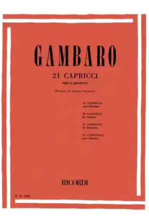 Ricordi Gambaro V. - 21 Capricci - Clarinette - Meilleur prix