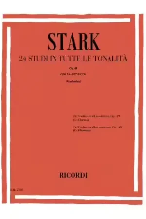 Jusqu'à épuisement des stocks | Ricordi STARK ROBERT - 24 STUDI IN TUTTE LE TONALITA' OP.49 - CLARINETTE