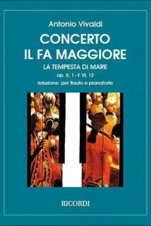 Ricordi VIVALDI A. - CONCERTO IN FA - LA TEMPESTA DI MARE OP X N 1 - FLUTE ET CORDES | Bon prix