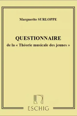 Direct usine - Edition Max Eschig SURLOPPE - THEORIE MUSICALE (QUESTIONNAIRE)