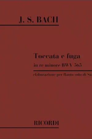 Retour gratuit | Ricordi BACH J.S. - TOCCATA E FUGA IN RE MIN. BWV 565 - FLUTE