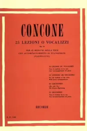 Ricordi CONCONE G. - 25 LEZIONI O VOCALIZZI PER IL MEDIUM DELLA VOCE OP.10 - CHANT | Derniers exemplaires
