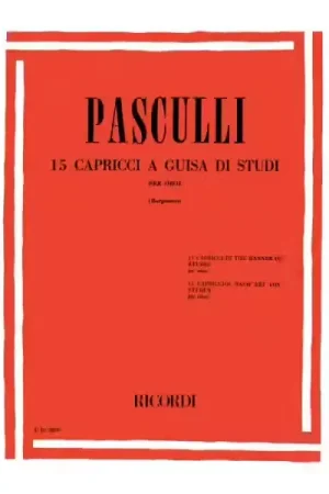 Ricordi Pasculli A. - 15 Capricci Per Oboe A Guisa Di Studi - Hautbois et Piano - Vente flash
