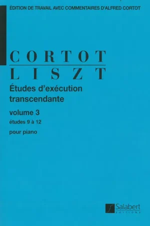 Disponible maintenant - Salabert LISZT F. - ETUDES EXECUTION TRANSCENDANTE VOL.3: ETUDES 9 A 12 - PIANO
