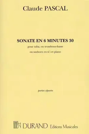 Durand PASCAL C. - SONATE EN 6 MINUTES 30 - TUBA ET PIANO - Dernières unités