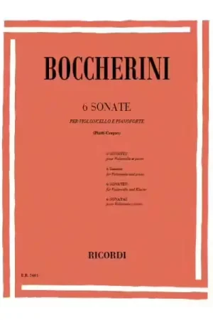 Qualité premium | Ricordi Boccherini L. - 6 Sonates - Violoncelle et Piano
