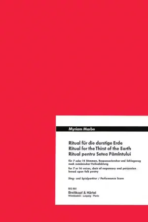 Nouvel arrivage | Edition Breitkopf Marbe Myriam - Ritual Fur Die Durstige Erde - Soli Mixed Choir Percussion