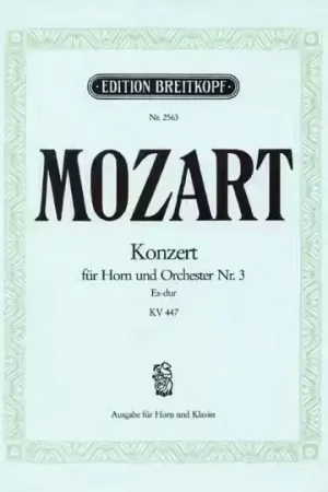 Edition Breitkopf Moz Gang - Hornkonzert Nr.3 Es-Dur Kv 447 - Horn Piano - Nouveauté