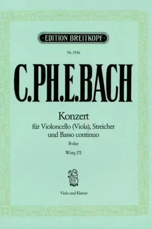 Edition Breitkopf C.P.E - Violoncellokonz. B-Dur Wq 171 - Viola Piano - Tout juste arrivé