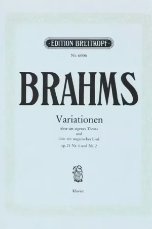 Edition Breitkopf Brahms Johannes - Variationen Op. 21 - Piano - En stock