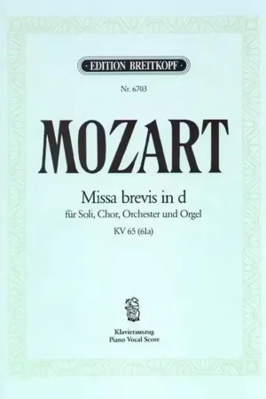 Prix bas | Edition Breitkopf MOZART WOLFGANG AMADEUS - MISSA BREVIS IN D KV 65 - PIANO
