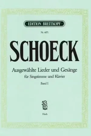 Edition Breitkopf Schoeck Othmar - Ausgew. Lieder Und Gesange I - High Voice Piano | Nouvel arrivage