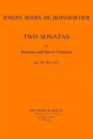 Qualité supérieure | Edition Breitkopf Boismortier - Sonaten In D-moll Und C-moll Op. 50/4-5 Op - Bassoon et Basso Continuo