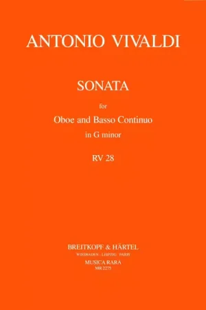 Musica Rara VIVALDI ANTONIO - SONATE G-MOLL RV 28 - OBOE BASSO CONTINUO. - Meilleur prix