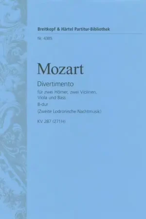 Achetez en ligne | Edition Breitkopf Mozart Wolfgang Amadeus - Divertimento B-dur KV 287(271) - Orchestra