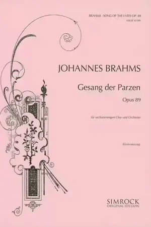 Simrock Brahms - Song Of The Fates Op. 89 - Choeur Mixte (saatbb) et Orchestre | Offre du jour