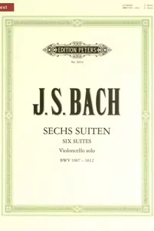 Edition Peters Bach Johann Sebastian - 6 Solo Suites BWV 1007-1012 - Cello | Quantité limitée
