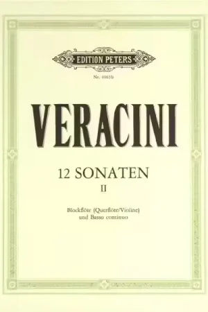 Livraison express | Edition Peters Veracini Francesco Maria - 12 Sonatas Op.1 Vol.2 - Violin And Piano