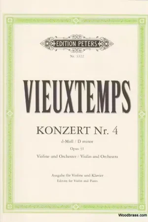Edition Peters Vieuxtemps Henri - Concerto No.4 In D Minor Op.31 - Violin And Piano | Premium