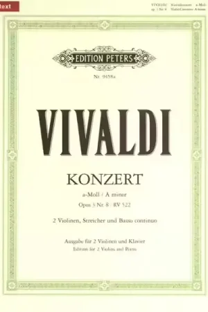 Retour gratuit | Edition Peters Vivaldi A. - Concerto In A Minor Op.3 No.8 - Violin And Piano